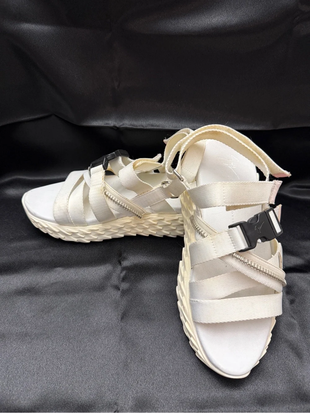 Giuseppe Zanotti Cream Strappy Platform Sport Sandals
